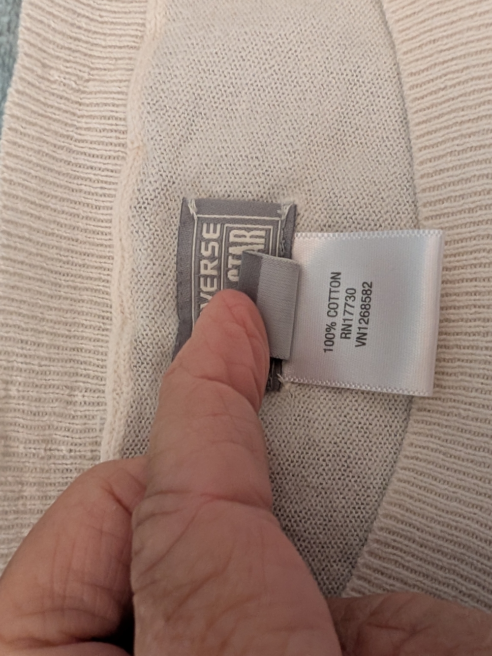 Converse Cream Waffle Knit Sweater - Picture 4 of 7